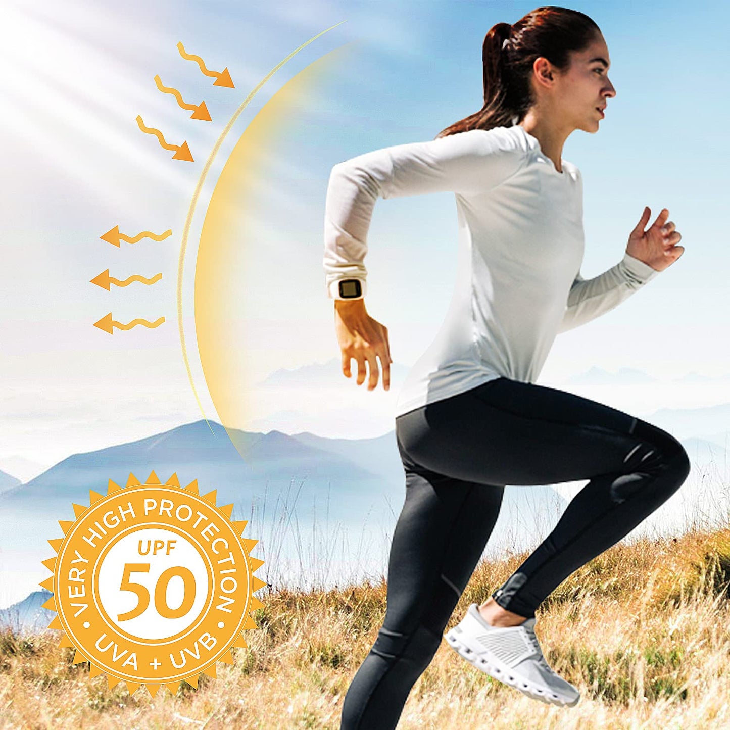 isnowood Swim Shirts for Women, UPF 50+ UV Sun Protection Long Sleeve Shirt, Lightweight Quick Dry Workout Hiking Running Rash Guard Top Baby Blue