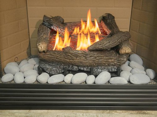 Bluegrass Living 24-Piece Mixed Grey Ceramic Fiber Rocks - High-Temperature Resistant Decorative Stones for Gas Fireplaces, Fire Pits, and Outdoor Fireplaces