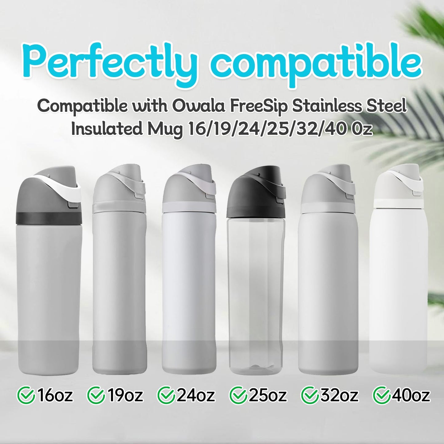 4 Sets Replacement Stopper and Ring Compatible with Owala FreeSip 24oz 32oz,Water Bottle Top Gasket Lid for Owala 16/19/24/32/40oz Seal Bottle Mouth Cap Stopper Silicone Parts Accessories (Grey)