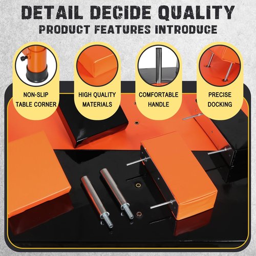 HUCOVIN Arm Wrestling Battle Table with Wrist Strap Arm Strength Training Equipment for Home Gym Office Club (Black & Orange)