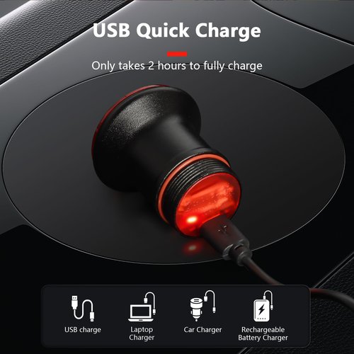 BOLANY Bike Light - Smart Brake Sensing Round Seatpost Taillight | 100 Lumens, 7 Modes, Waterproof, Long Battery Life | Cycling Safety Rear Lights for Night Ride