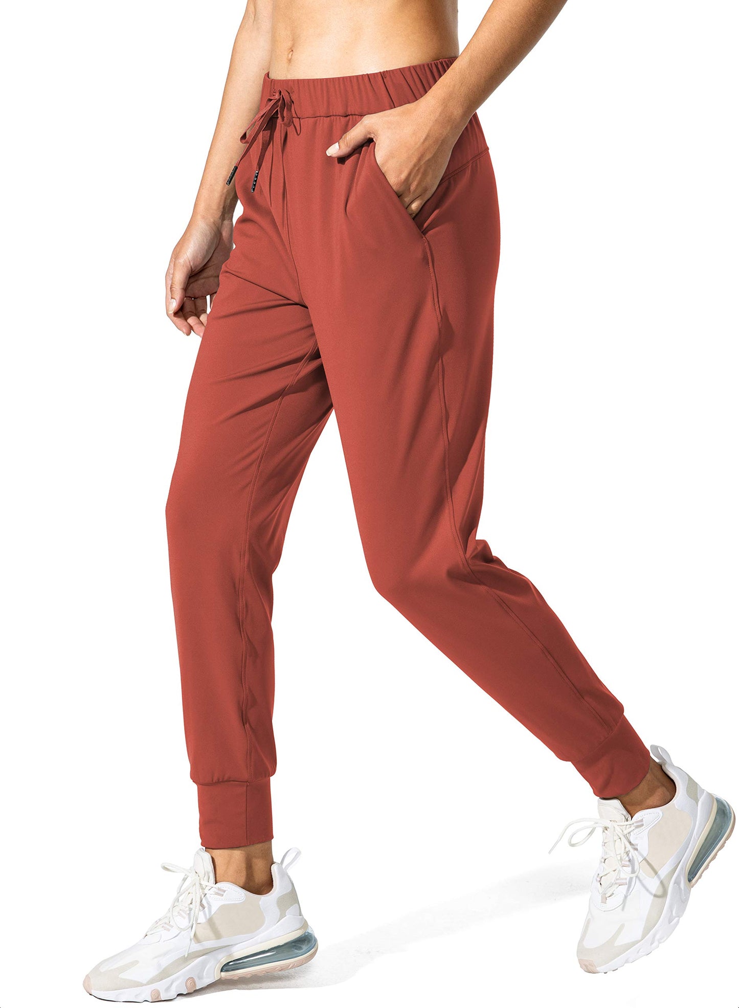 SANTINY Women's Joggers Pants Pockets Drawstring Running Sweatpants for Women Lounge Workout Jogging(Savannah Red_XS)