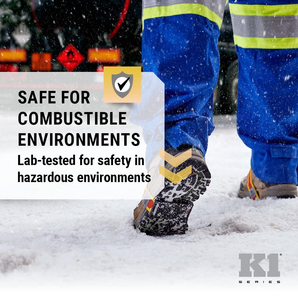 K1 Mid-Sole Ice Cleats for Men & Women - Rotatable Traction Aids For Winter Snow - Hi Vis - Low Profile