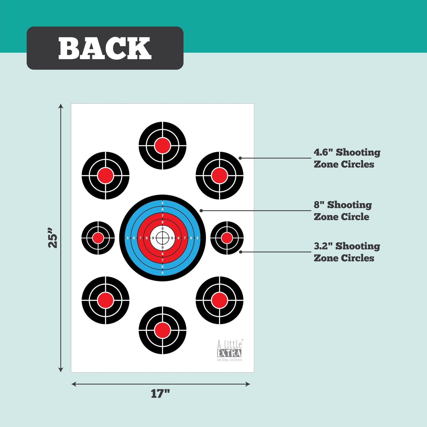 50 Pack Paper Shooting Target Silhouette Bundle - Black and Blue - 12"x18" (Front and Back) Hunting, Handguns, Airguns, Archery Practice (Blue)