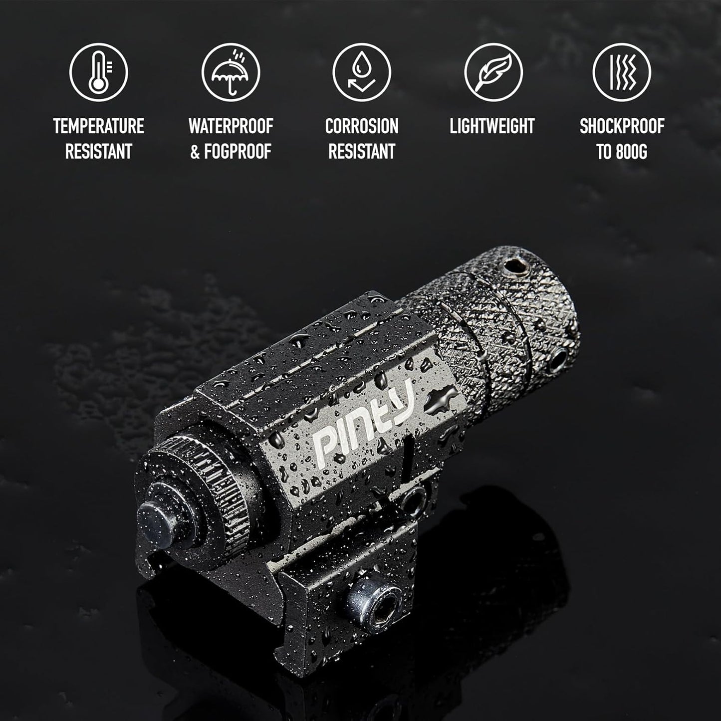 Pinty Compact Tactical Red Laser Sight with Picatinny Mount Alan Wrenches for Hunting - Easy and Bright