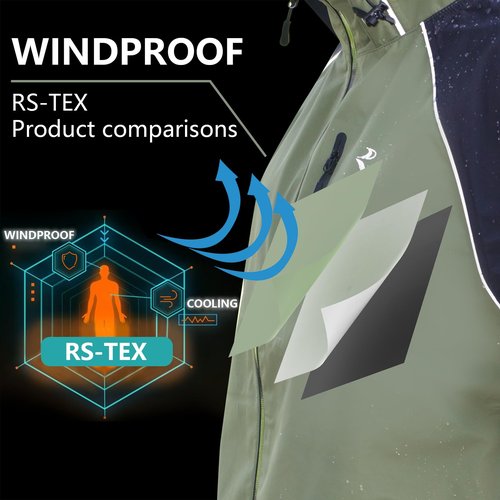 RANDY SUN Unisex Rain Jacket Mens Waterproof With Hood, Women's Raincoats, Reflective Lightweight Windbreaker.