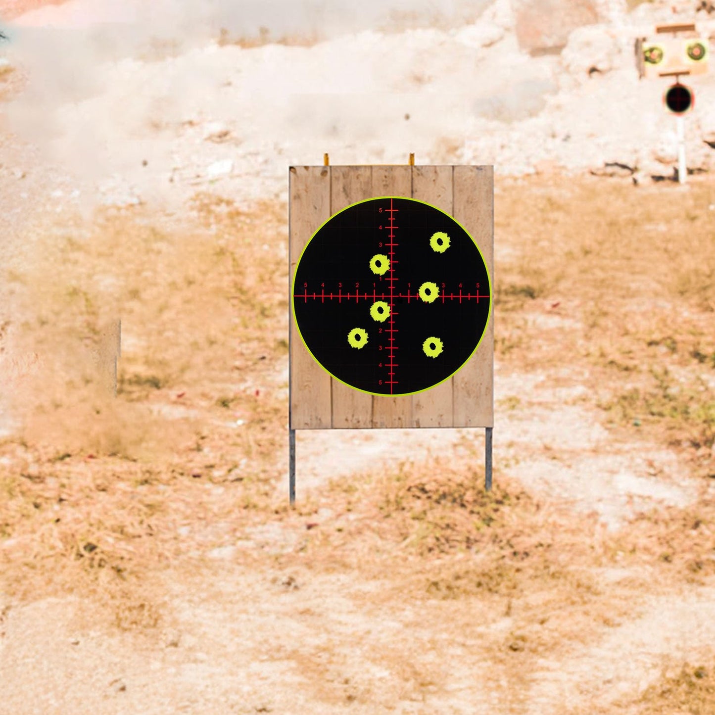 GearOZ Sight in Splatter Target 12'' Self Adhesive Recticle Shooting Targets for Shooting Range & Zeoring Scope, Instant Yellow Impact for BB Gun, Pellet Gun, Airsoft, Rifle Shooting Practice, 10PCS