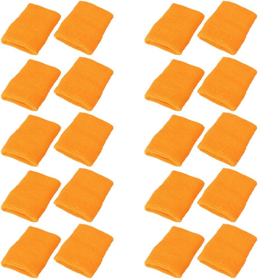Mallofusa 10 Pack Colorful Sports Basketball Football Absorbent Wristband Party Outdoor Activity