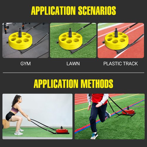 PLAYAPUT Weight Sled, Workout Sled, Adjustable Shoulder Straps Weight Sleds for Training,Sled Push Gym Equipment for Strength, Power, Speed Training Suitable for 1" & 2" Weight Plate