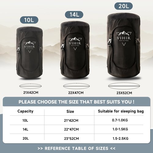 Compression Sack,Compression Stuff Sack, Water-Resistant & Ultralight Sleeping Bag Stuff Sack - Space Saving Gear for Camping, Hiking