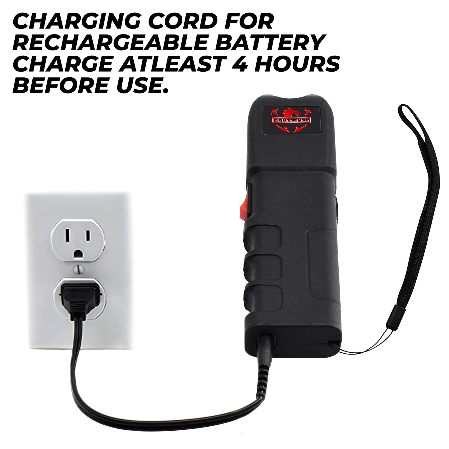 FIGHTSENSE Havey Duty Flashlight stun Gun for Women self Defense, Anti Grab (Black)