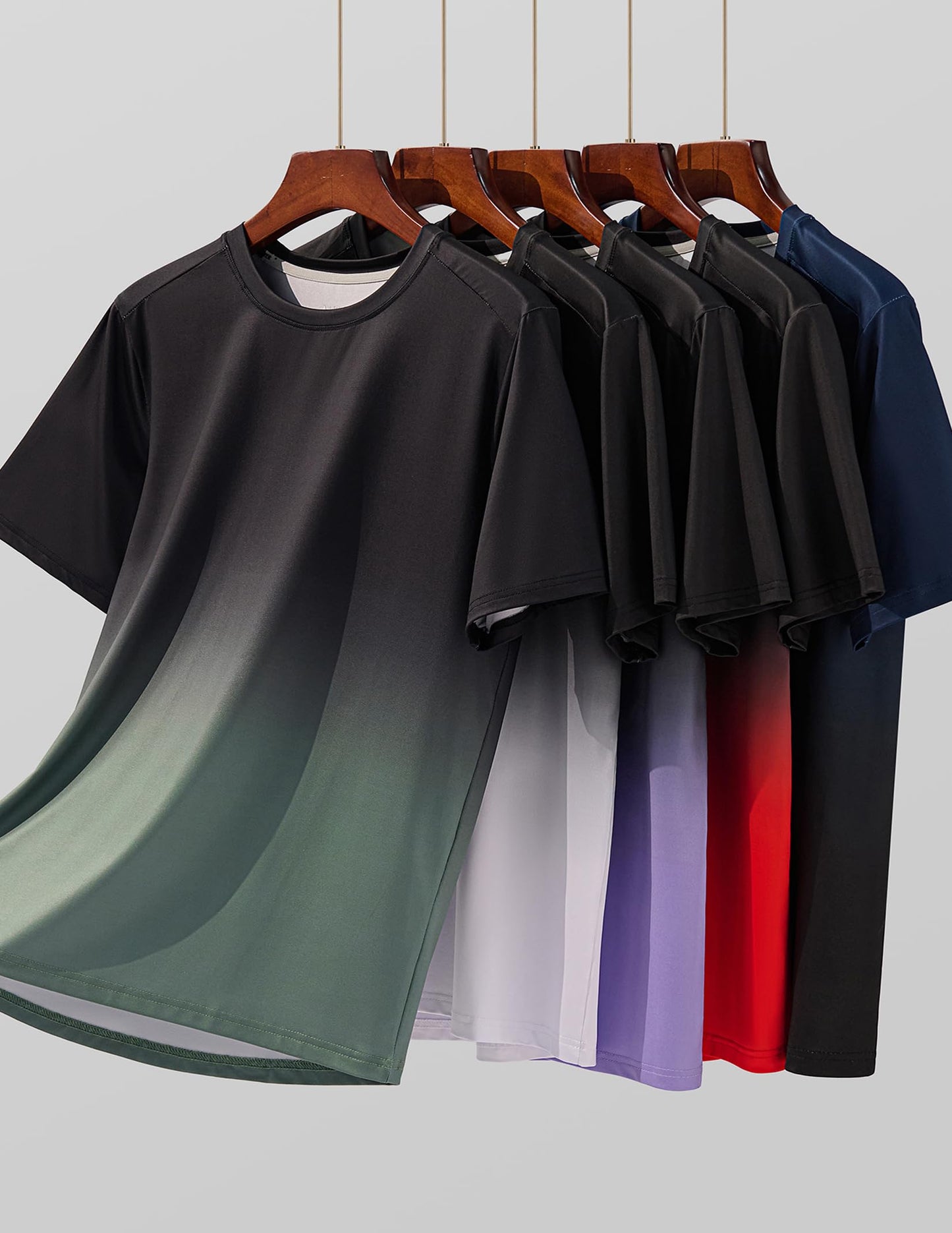 5 Pack Men’s Active Quick Dry Crew Neck T Shirts | Athletic Running Gym Workout Short Sleeve Tee Tops Bulk (Set 18, X-Large)