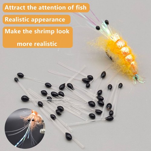 YTRUOYI 50 Pcs Crab and Shrimp Eyes Fly Tying Materials Crab Eyes Shrimp Eyes Fly Tying Eyes for Tying Saltwater and Pike Fishing Flies