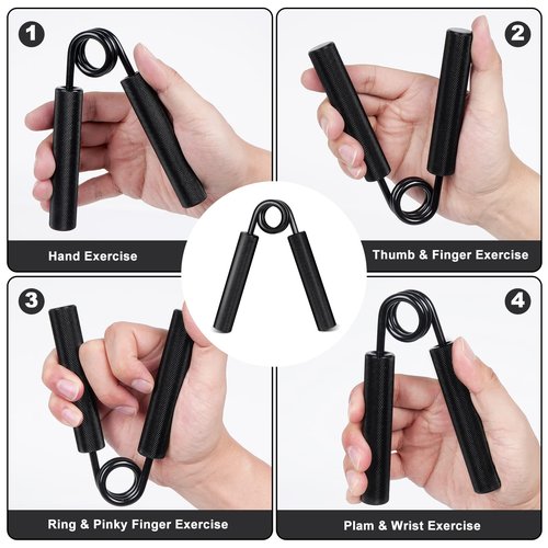 POSKOU Hand Grip Strengthener 4pcs Set Metal Grip Strength Trainer No Slip Wrist Forearm Strengthener Hand Gripper for Home Gym (50LBS,100LBS,150LBS,200LBS)