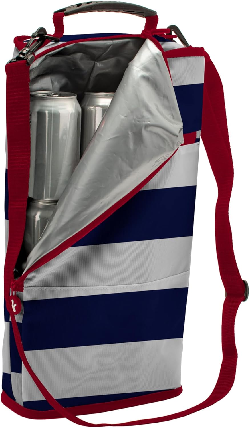 geckobrands Verticool Cooler - Insulated Portable Soft Cooler Bag with Adjustable Shoulder Strap, Holds 9 Cans or 2 Wine Bottles, Perfect for Beach, Picnics, and Outdoor Activities