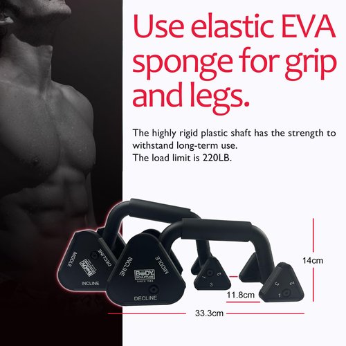 Body Sculpture Adjustable Push up bars strength training with foam grip & non-slip handling.The leg height is adjustable Push Up Stands for Men & Women