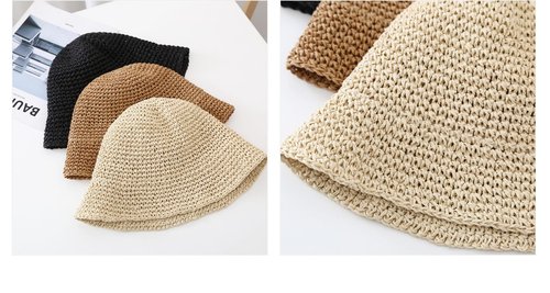 Women's Hollow Mesh Bucket Hats for Summer Casual Beach One Size Foldable Fishing Sunhats Khaki