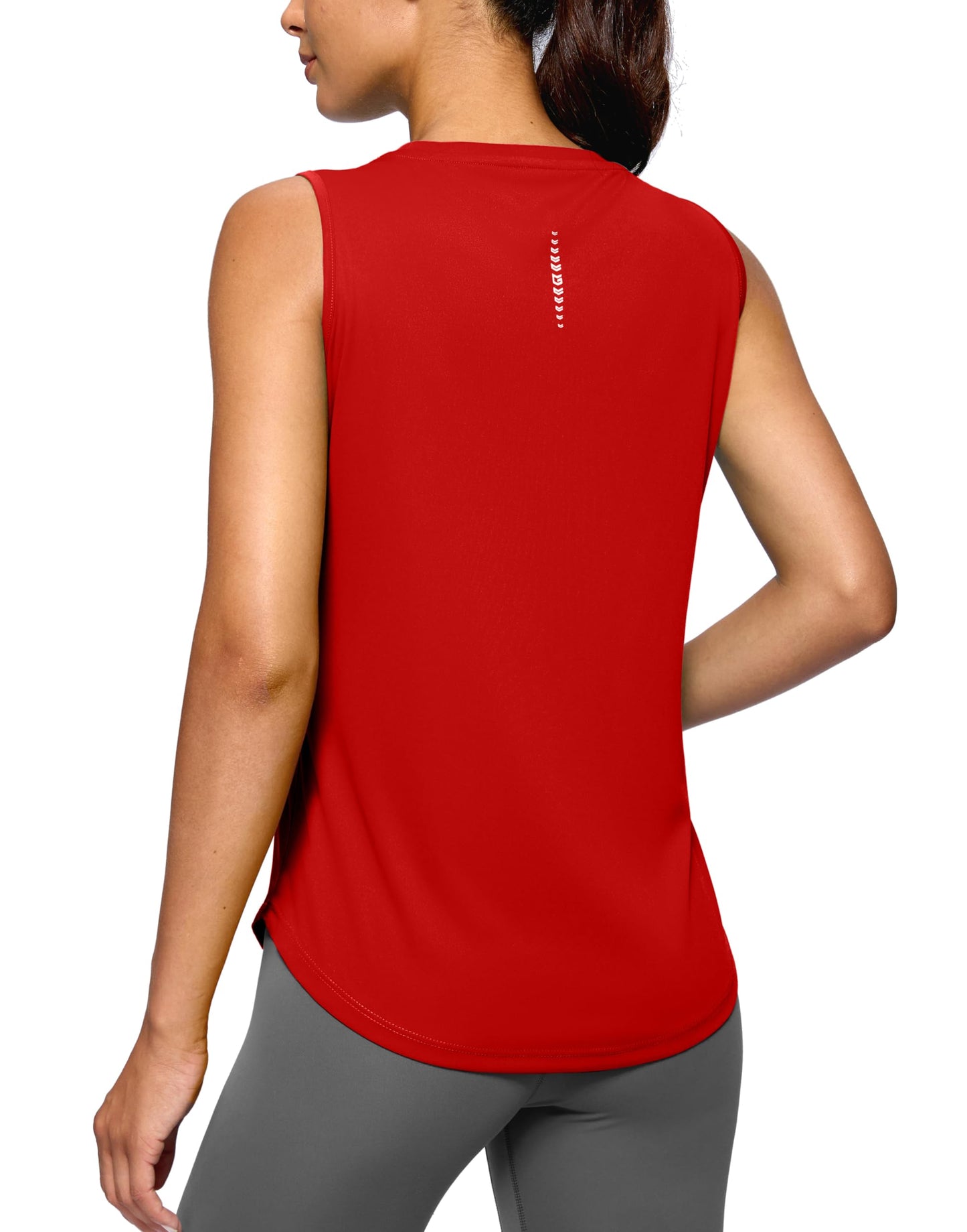 G Gradual Women's Workout Tank Tops Lightweight Sleeveless High Neck Athletic Shirts for Running Gym Tennis Pickleball, Red, M