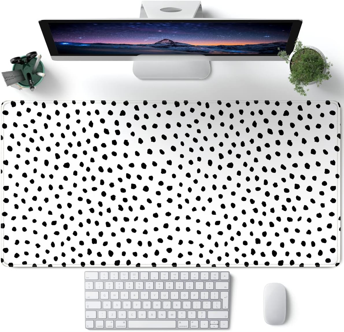 Japanese Desk Mat Riverside Full Moon Desk Pad Black Red Large Mouse Pad Gaming Mousepad Extended XXL Keyboard Pad 31.5 x 15.7 in Laptop Computer Mouse Keyboard Mat for Office Desk Decor