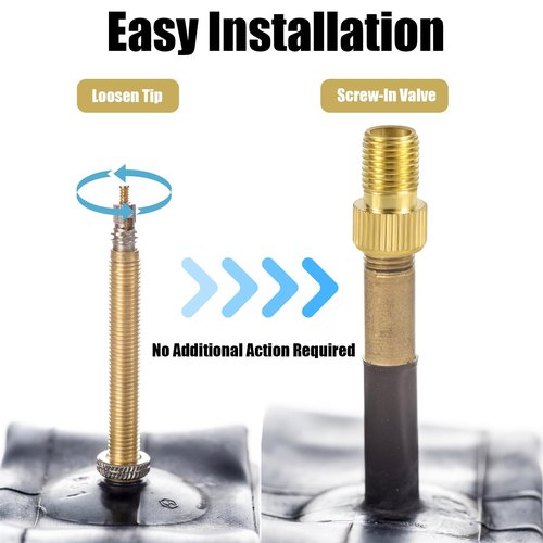 Gosknor 4pcs Presta Schrader Bike Pump Valve Adapter, Brass Bike Pump Adaptor Including FV/AV AV/EV EV/FV Adapter Air Pump Accessories Kit for Bike Ball Swim Ring