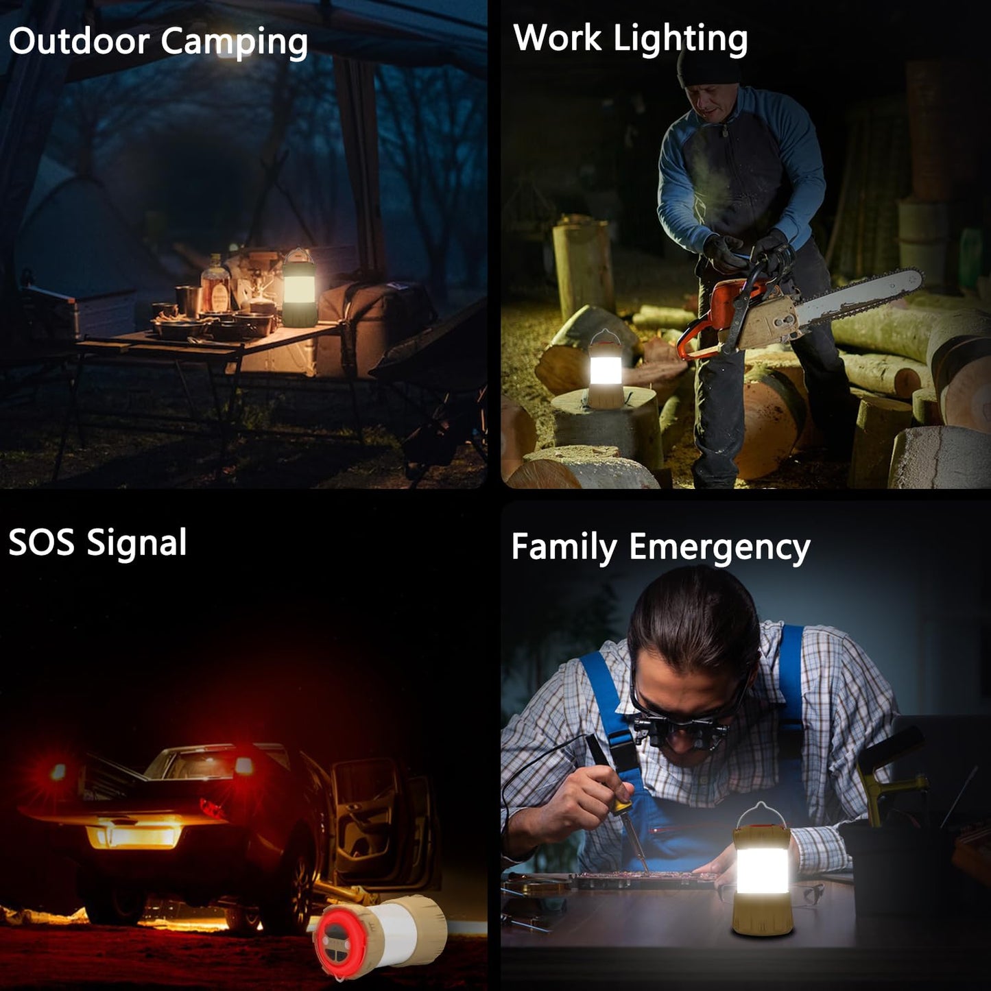 AROPEEN LED Camping Lantern Rechargeable, 9 Light Modes, Waterproof & Dustproof Camping Light, Perfect Lanterns for Power Outages Camping, Hiking, Mountain Climbing, Fishing, Maintenance (1-Pack)