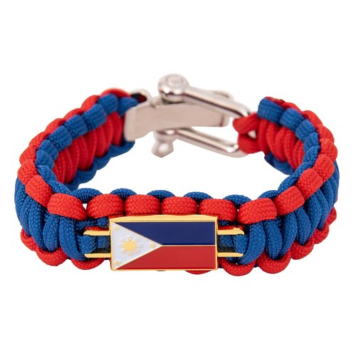 Desert Cactus Philippines Flag Paracord Bracelet - Adjustable Size (Paracord)