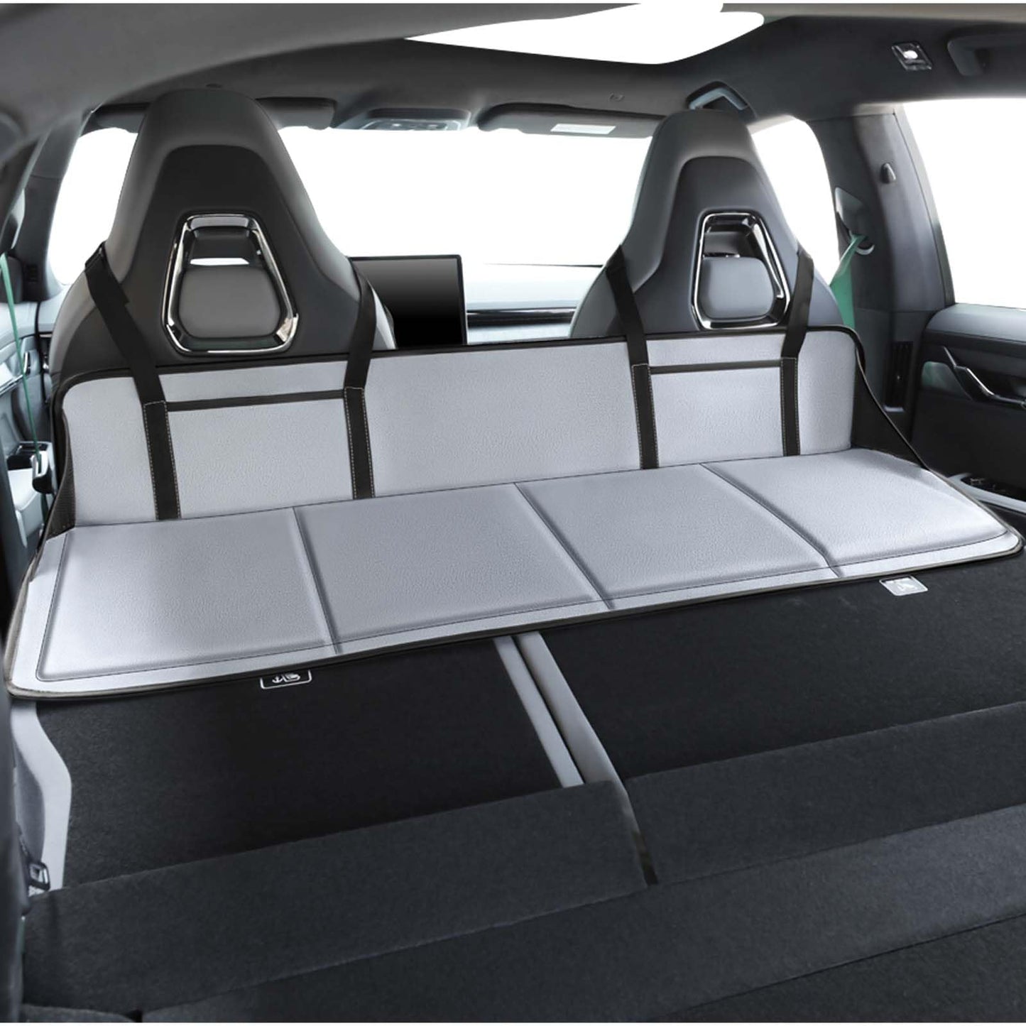 (Gray) Car Camping Essentials, Increase Trunk Space, for Car Camping & Travel, Fits Tesla Y/3,SUV with Full Flat Cargo Like RAV4,CRV,X-Trail,Outback,Highlander,Kuga,Cherokee,Equinox