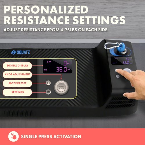 SQUATZ Apollo Board Mini: 150lb Resistance Smart Cable Machine, Functional Trainer for Full Body Workouts, Full Body Strength, Digital Home Gym Equipment with Free App Includes Accessories, Blue