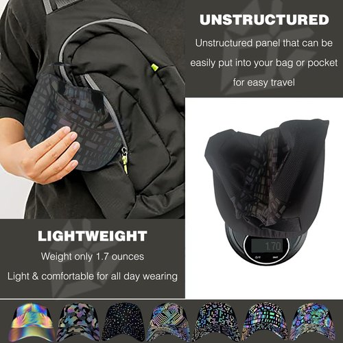 Xaanlvy Cool Sun Cap Outdoor Sport Hat Reflctive Breathable Quick Drying Unstructured Running Climbing for Men Women Black