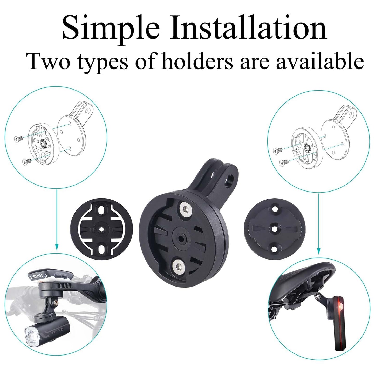 Fits for Gopro Quick Release Interface Bike Headlight Adapter Mount,Compatible with Lezyne Olight Magicshine