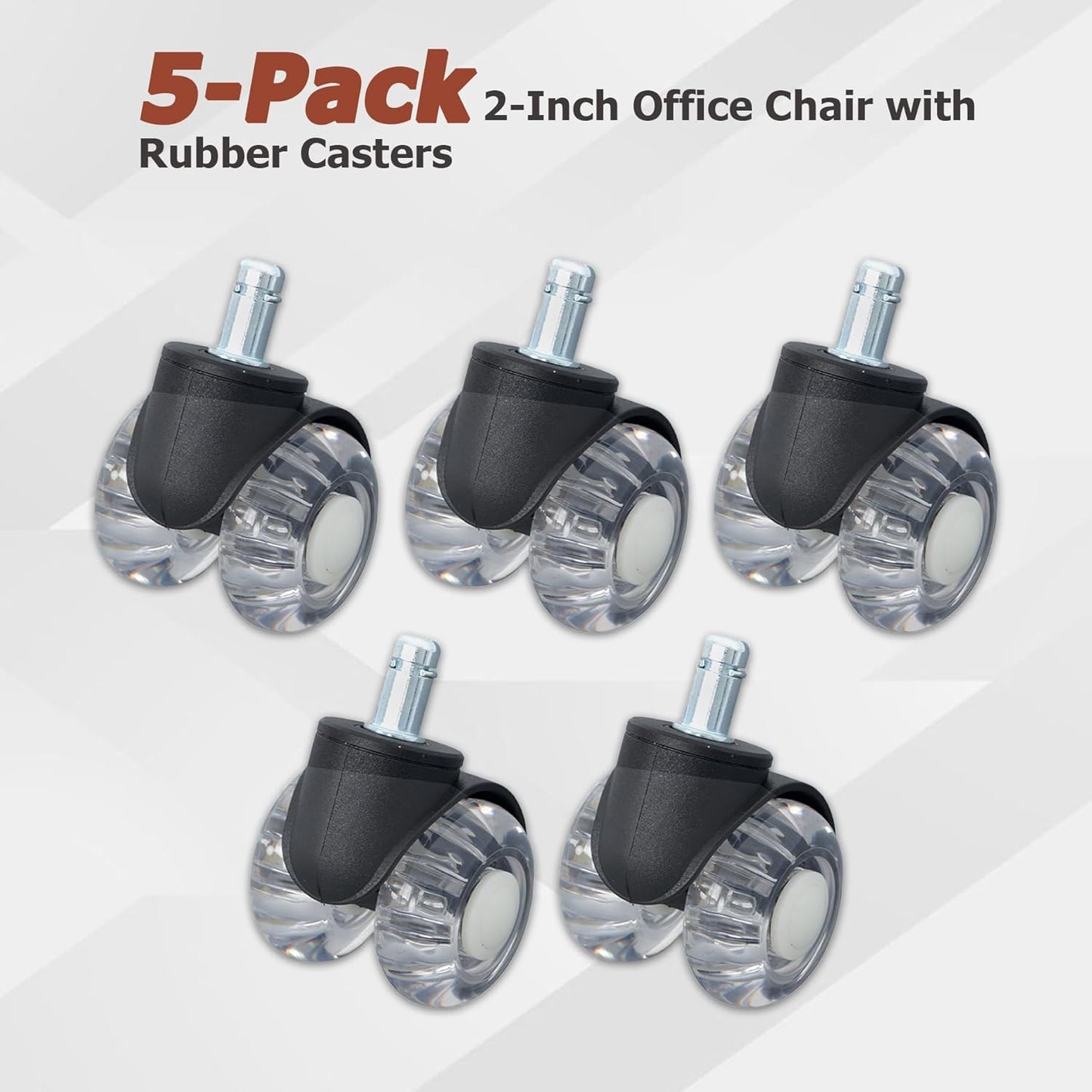 5 Office Chairs with 2-Inch 360 ° Swivel Rubber Wheels