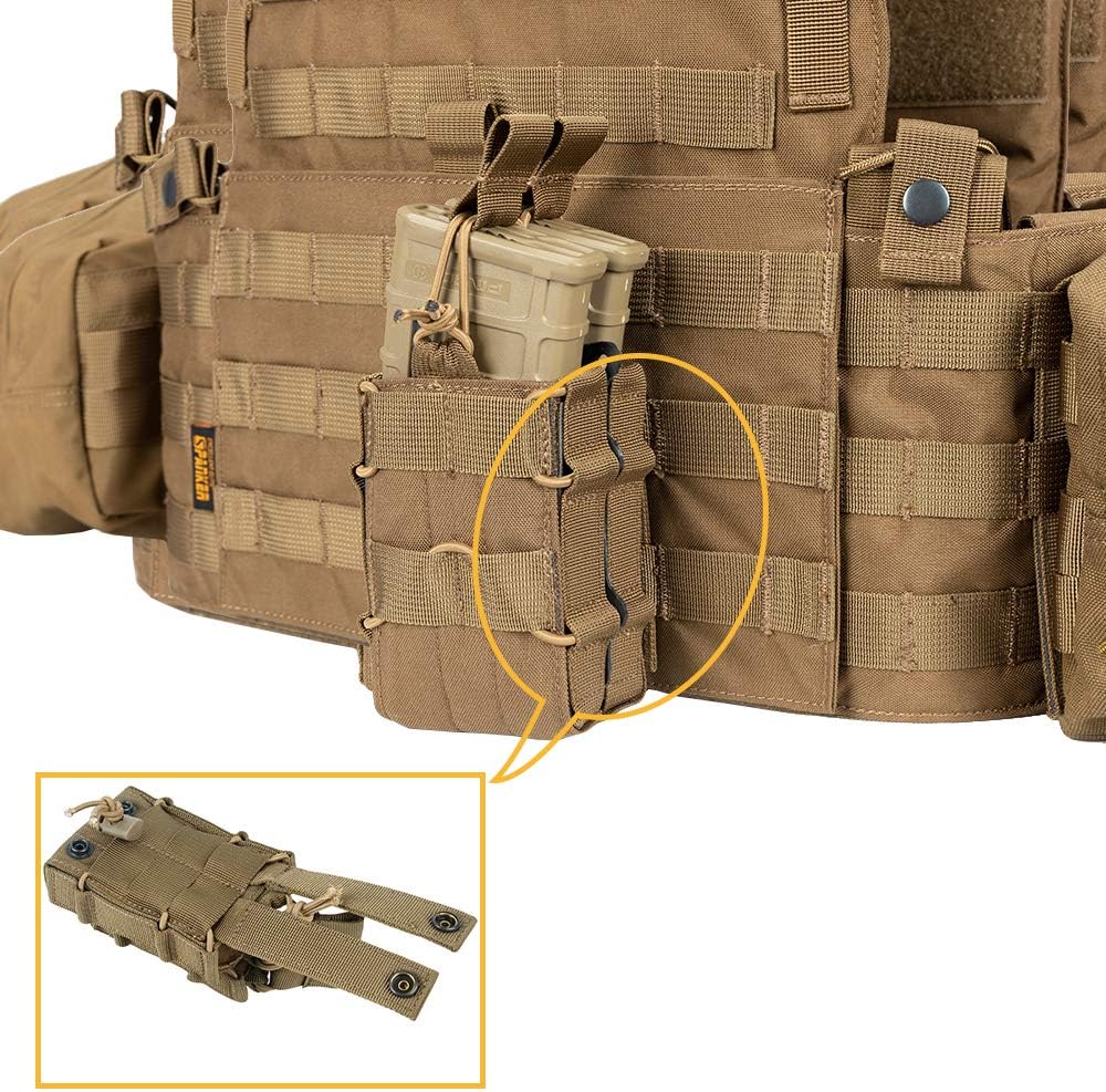 EXCELLENT ELITE SPANKER Tactical Molle Single/Double Open-Top Mag Pouch for M4 M14 M16 AR15 G36 Magazine