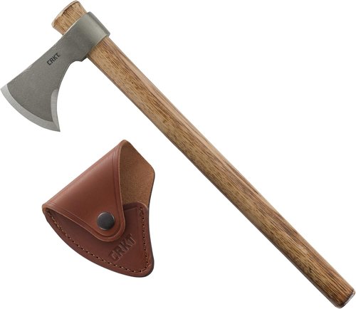 CRKT Woods Nobo Tomahawk Axe: RMJ T-Hawk Lightweight Outdoor Camping Axe, Forged Carbon Steel Blade and Hickory Wooden Handle 2732