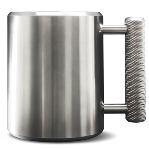 BGIORI Heavy Mug 18LB 10 oz Stainless Steel Dumbbell Cup Exercise Water Cup Super Heavy Weight Fitness Training