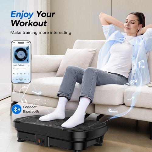 MERACH Vibration Plate Exercise Machine, Vibration Plate for Lymphatic Drainage Weight Loss, Vibrating Plate Exercise Machine with Bluetooth and LED Display, Workout Equipment for Women Men Home