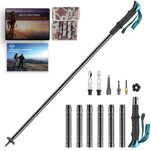 Tactical Walking Stick,Prime Self Defense Walking Stick, Adjustable Multipurpose Tactical Hiking Stick for Men Women Outdoor Adventure