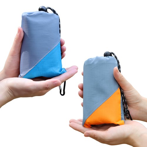 Orga'Neat Pcoket Blanket, Grey Orange & Grey Blue, 2 Pack