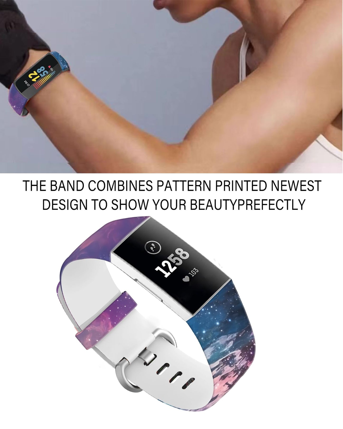 ALTEKO Bands Compatible with Charge 4 / Charge 3 / Charge 3 SE for Women Men, Soft Silicone Sport Replacement Band, Cute Wristbands Strap Fitness Sport Band, Sea Forest