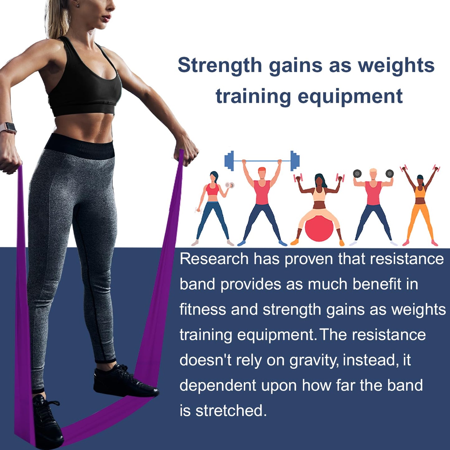 A AZURELIFE Flat Resistance Band Set (3 Pieces Total) Exercise Bands and Premium Durable Stretch Strap with Loops