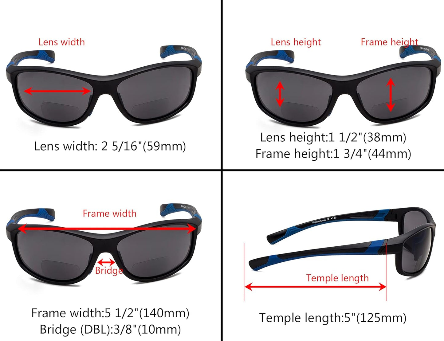 Eyekepper Sports Bifocal Sunglasses TR90 Unbreakable Outdoor Readers