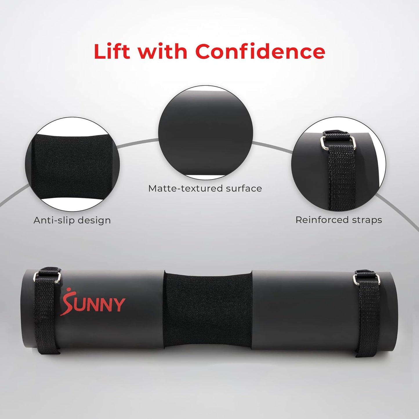 Sunny Health & Fitness 60-Inch Chrome Barbell Bar or High-Density Foam Barbell Pad – Strength Training Gear for Squats, Deadlifts, Hip Thrusts, Bench Press, Lunges & Full-Body Home Gym Workouts