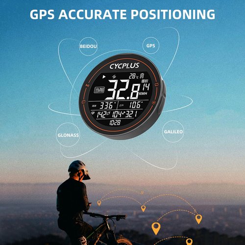 ROCKBROS Bike Computer Wireless GPS Accurate Bike Speedometer with Bluetooth Mini Cycling Computer IPX6 Waterproof ANT+ Bicycle Odometer with Automatic Backlight 2.5" LCD Screen and Larger Battery