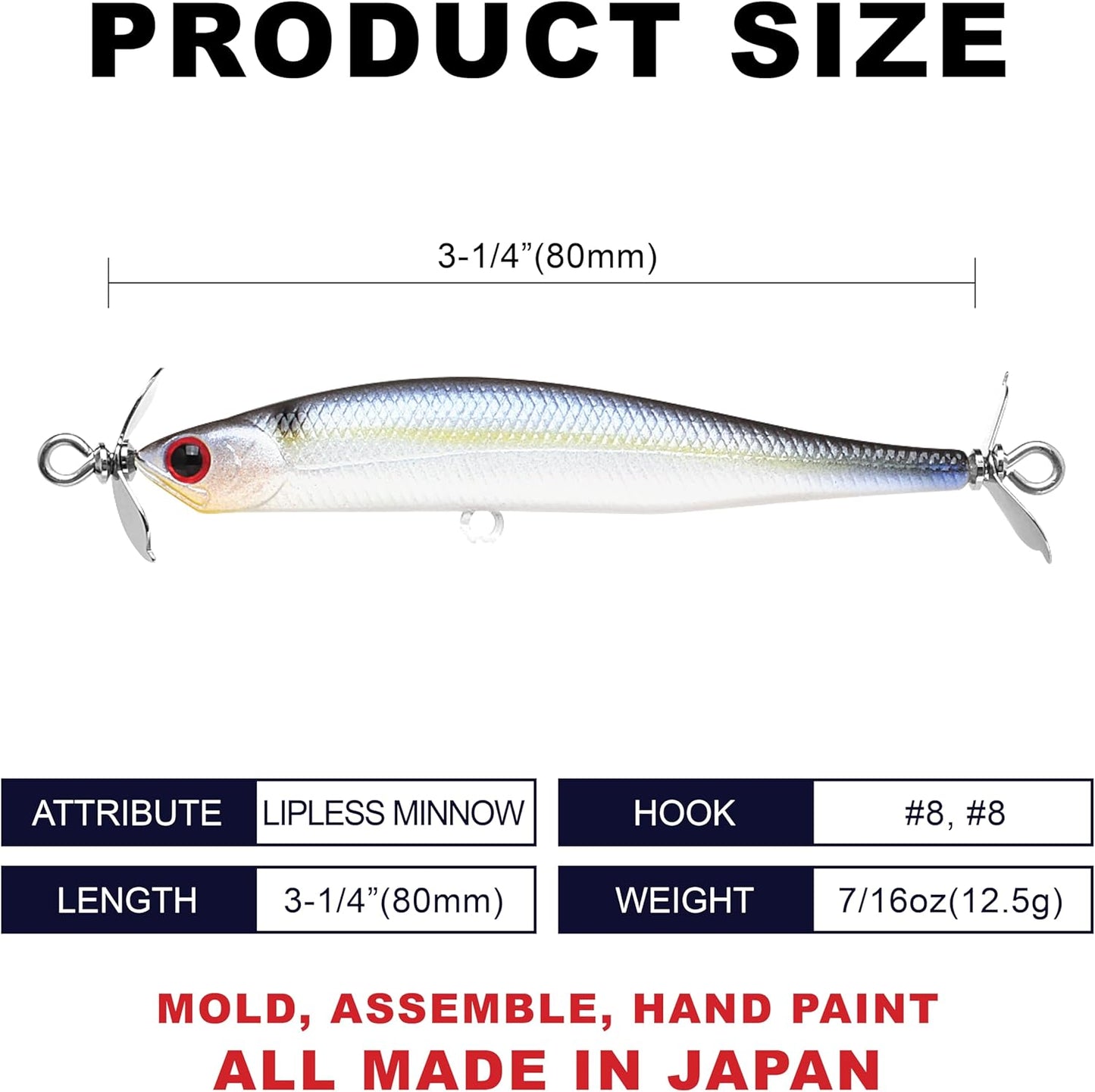 LUCKY CRAFT Screw Pointer 80, Freshwater Bass Fishing Lure, Jerkbait, Smallmouth, Walleye, Sinking, Tournament Winning, Spy Bait, Fishing Gear, Fishing Accessories, Tackle