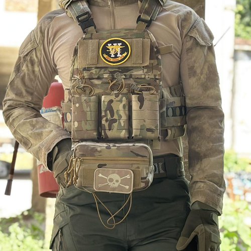 Tactical Drop Pouch, Dangler Pouch,Tactical Fanny Pack Tool EDC Pouch with Hook and Loop for Tactical Vest(CP)