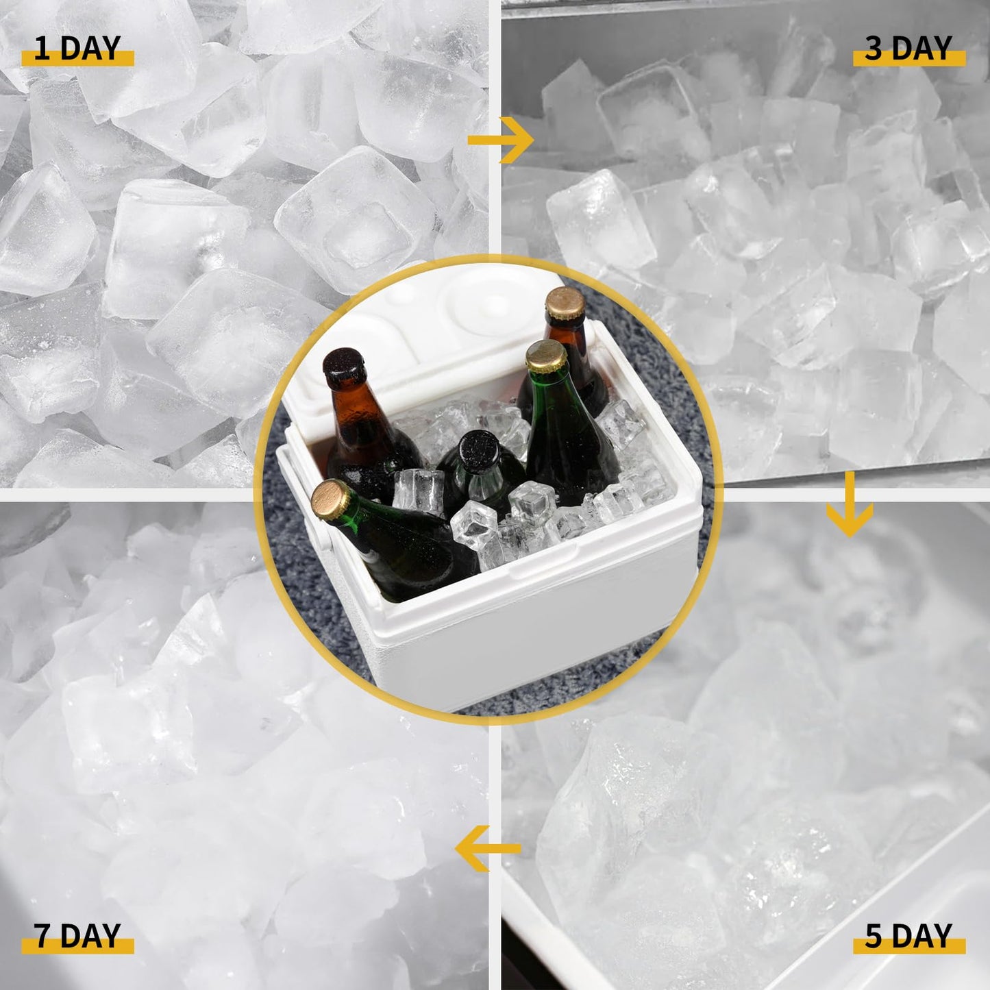 Gnellkoor Cooler Plug for RTIC, 4 Pack Large & Small Leak Proof Drain Replacement Plugs Compatible with RTIC 20QT 45QT 65QT Coolers with Two Drains