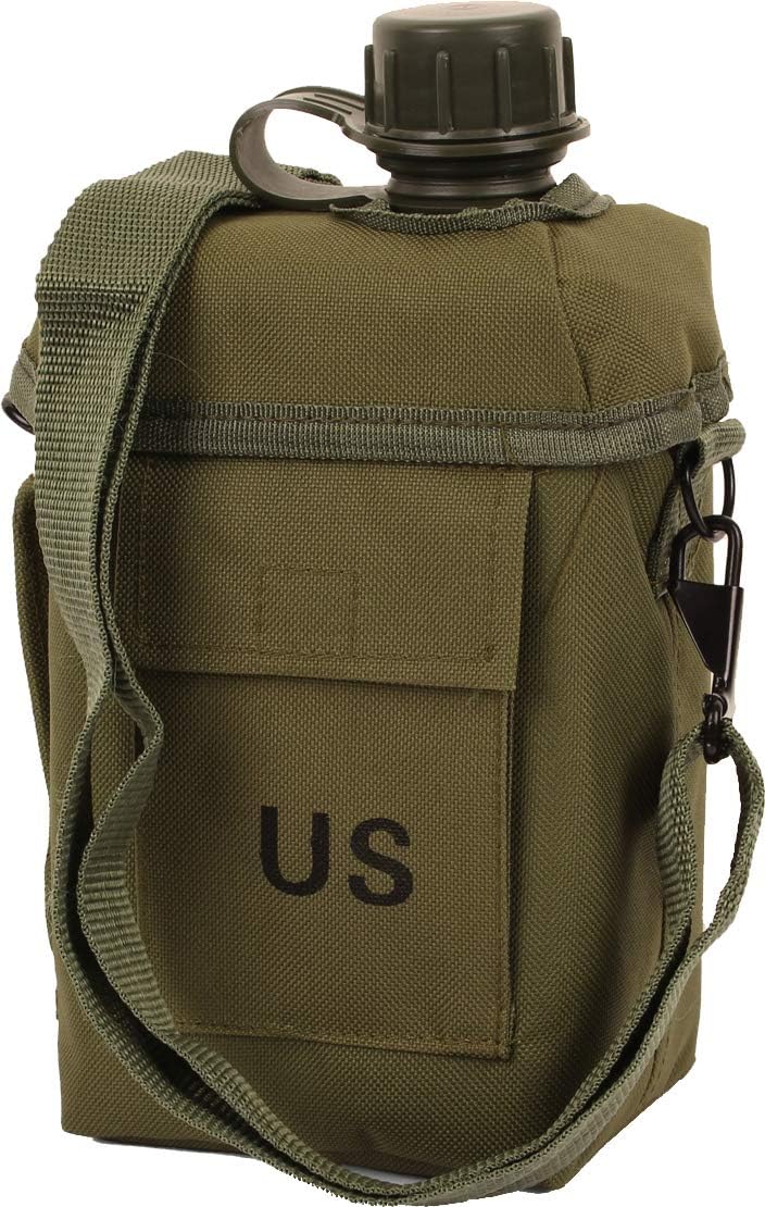 Mil-Tec Olive 2L Patrol Canteen with Cover & Strap - Durable Outdoor Gear