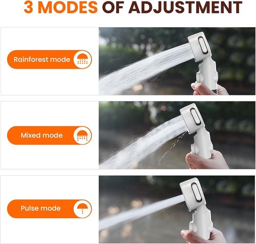 Portable Shower for Camping with Reverse Charging Function,Portable Shower Pump with Rechargeable Electric,Portable Shower Head,Portable Hose,with 3 Spray Modes for Camping,Hiking,Traveling