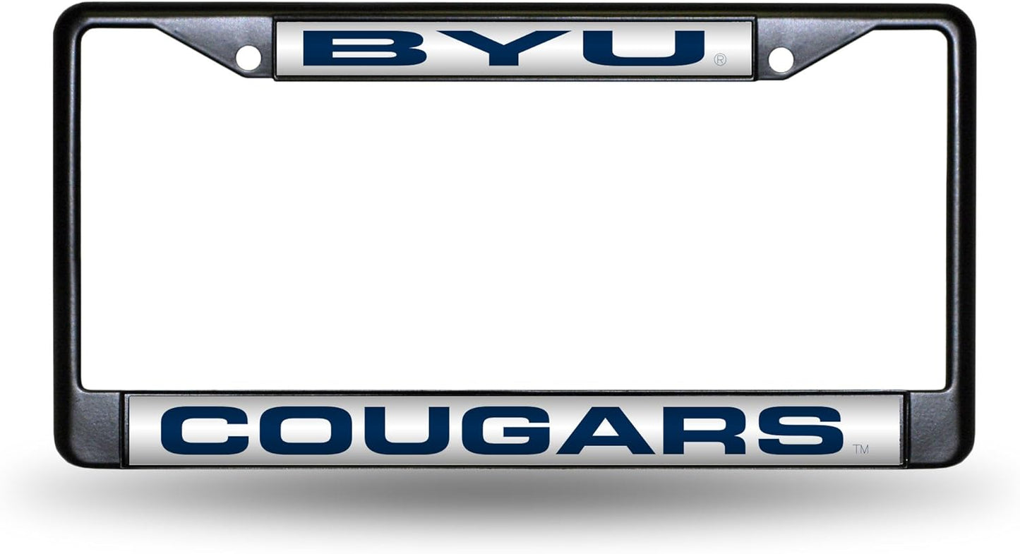 Rico Industries NCAA Black Laser Cut Chrome Frame 12" x 6" Black Laser Cut Chrome Frame - Car/Truck/SUV Automobile Accessory