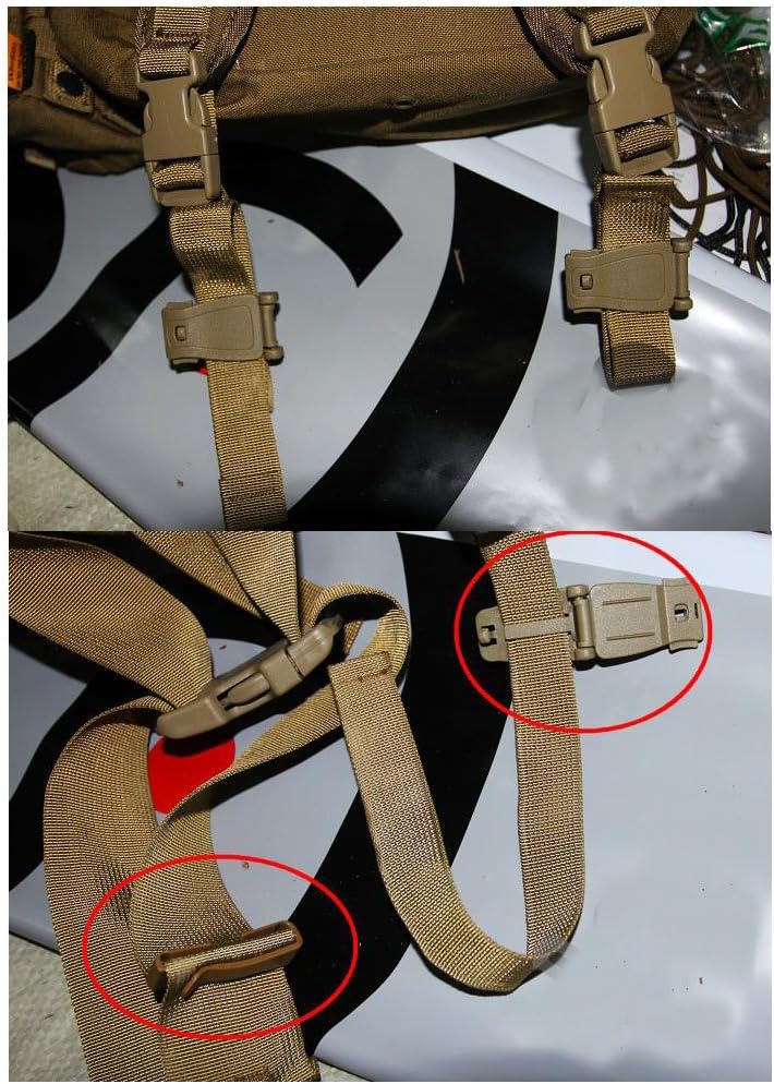 Jadedragon Multipurpose Tactical 360 Rotation D-Ring Clips/Locking Carabiner/Hydration Tube Clips/Elastic String Strap Management Tool for MOLLE Webbing Attachment Backpacks