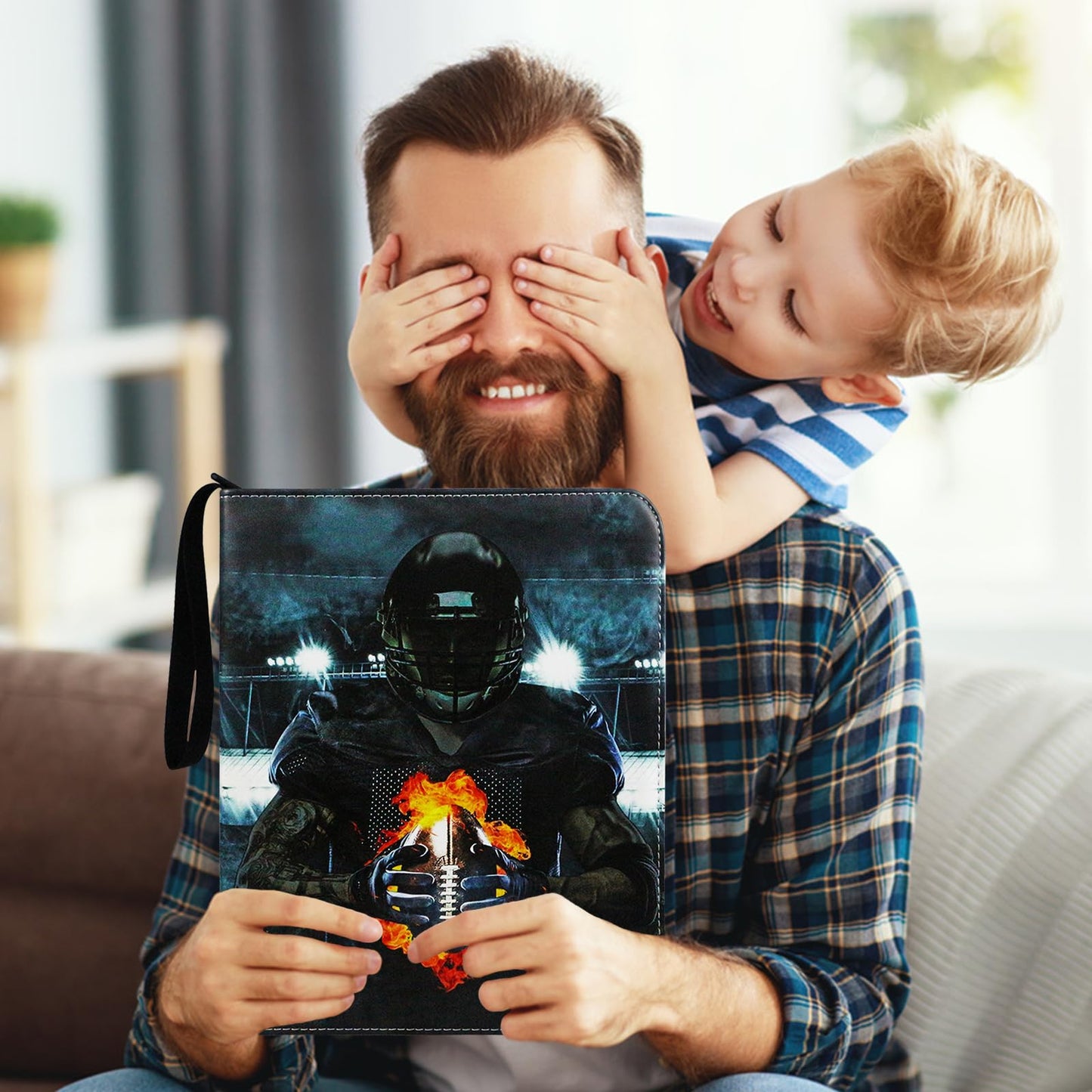 Football Plus 9 Pocket Card Binder - Fits 900 Cards, 50 Removable Sleeves